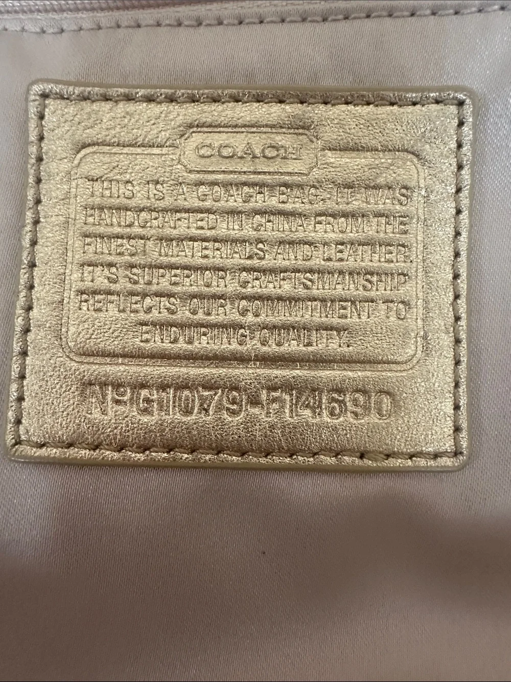 Coach Signature C Penelope Jacquard Logo Gold Leather Trim & Coach Cherry Charm